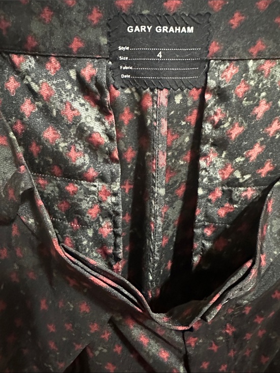 Gary Graham Pants - Gary Graham Women’s Straight-Leg Pants in Black with Red Motif